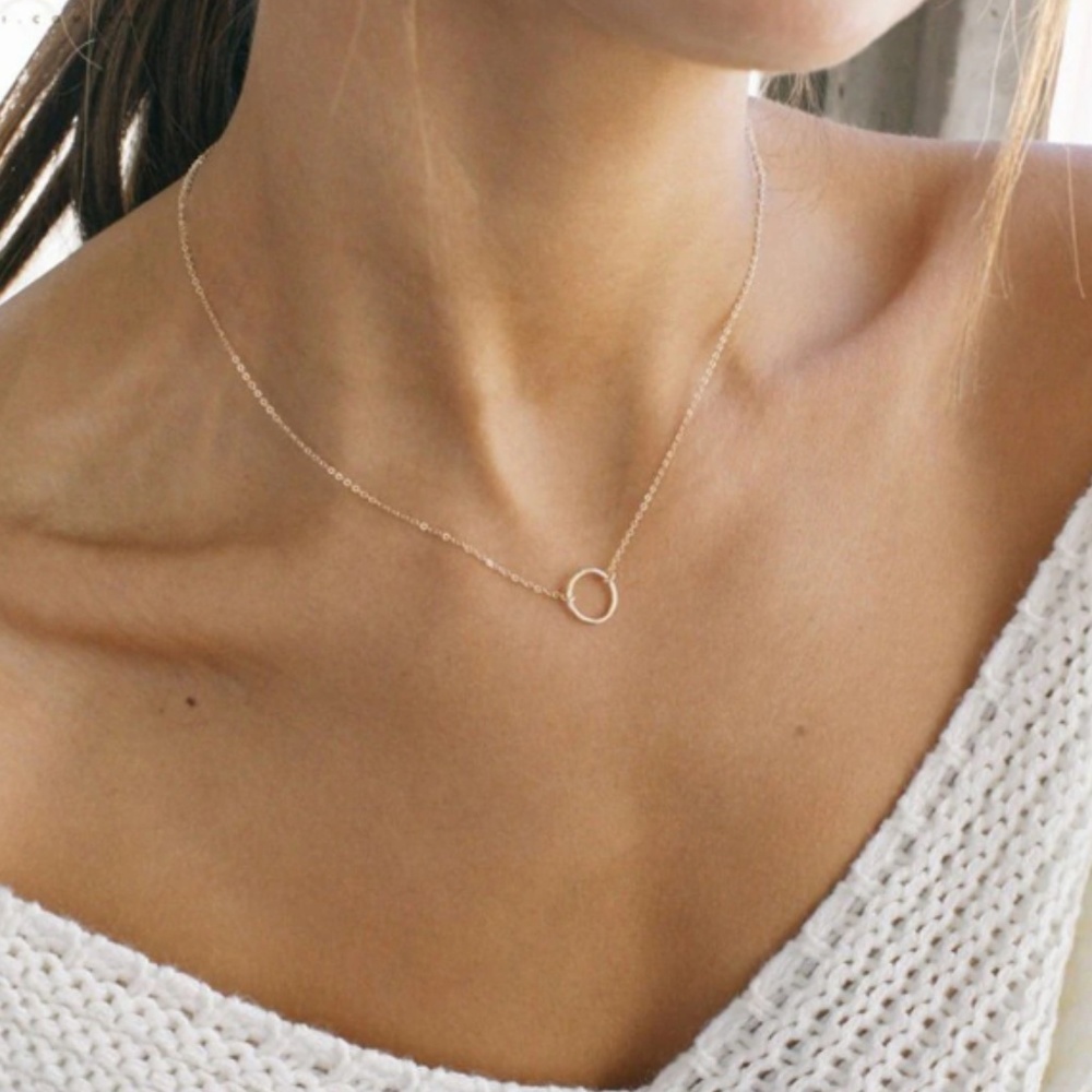 Minimalist "Good Karma" Circle Boho Charm Necklace